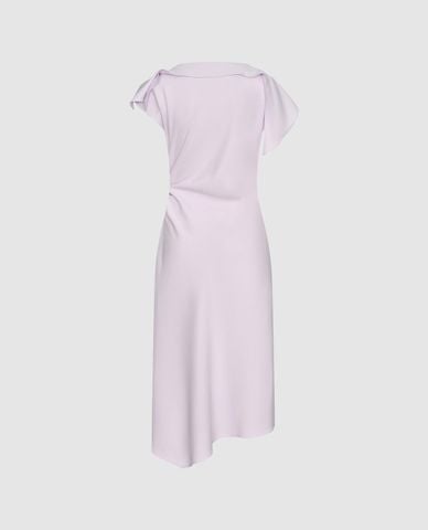  URBAN REVIVO - Đầm midi phối nếp gấp Ruched 