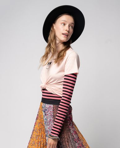  PINKO - Áo thun nữ tay ngắn Love Birds Logo 