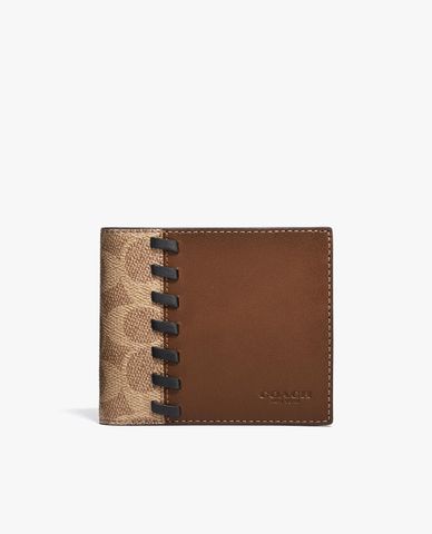  COACH - Ví nam da dạng gập 3 In1 In Blocked Signature Canvas 