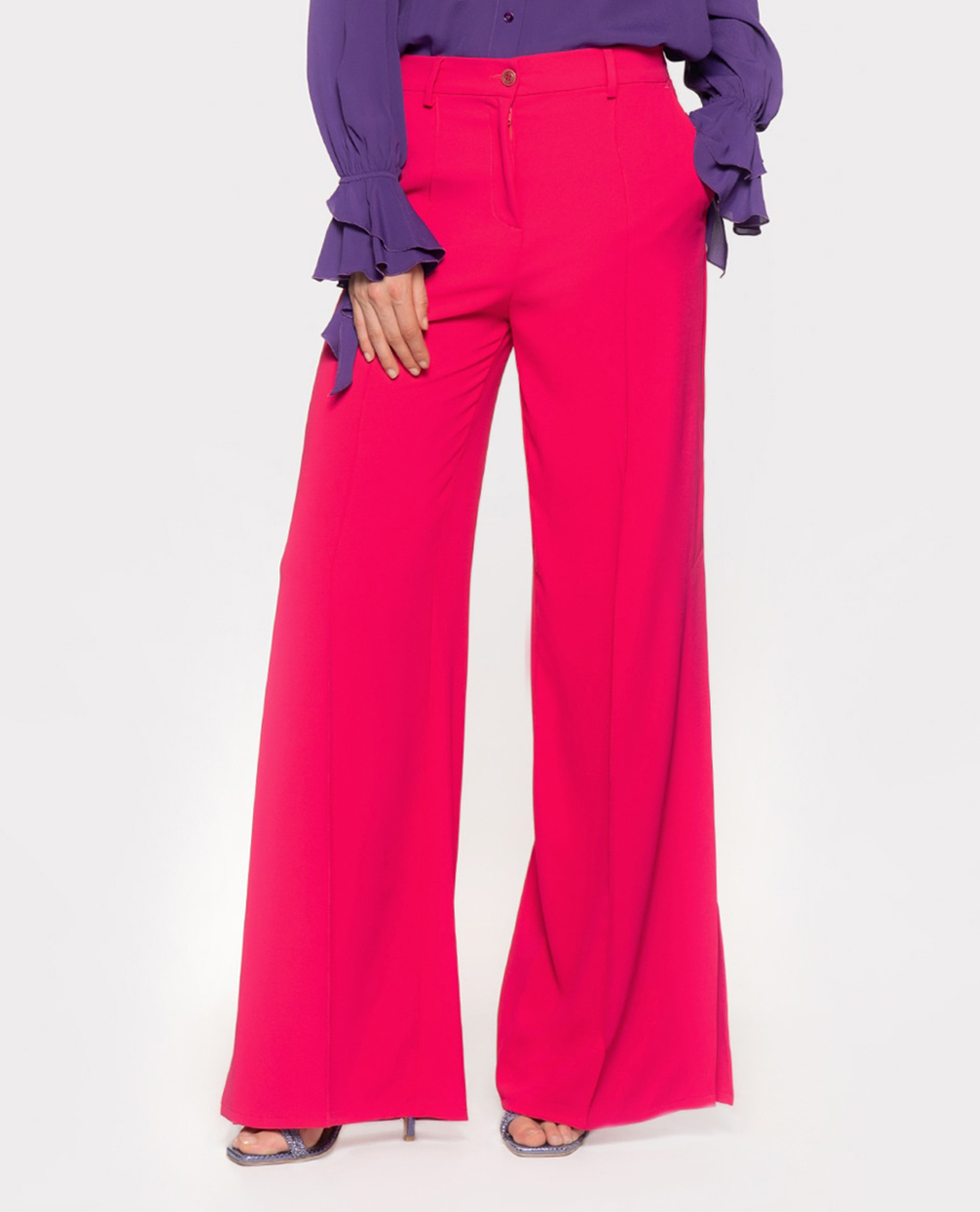 PINKO - Quần nữ ống rộng lưng cao Pureza