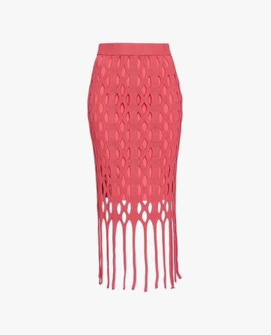  PINKO - Chân váy phom ôm midi phối lưới và tua rua Pirati 