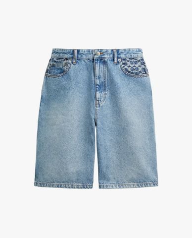  COACH - Quần short jeans nam phong cách retro Denim 