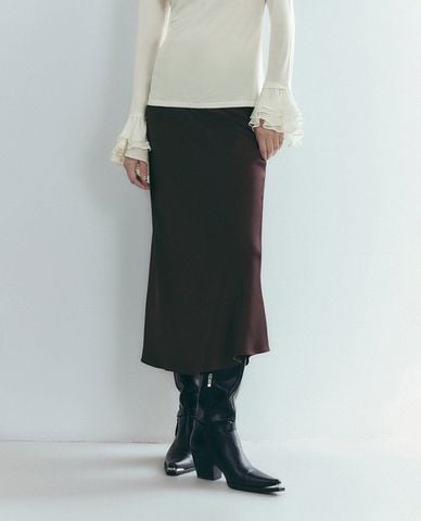  URBAN REVIVO - Chân váy phom suông midi thanh lịch 