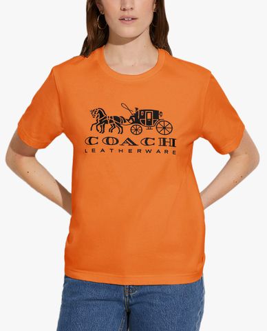  COACH - Áo thun nữ cổ tròn ngắn tay Horse & Carriage 