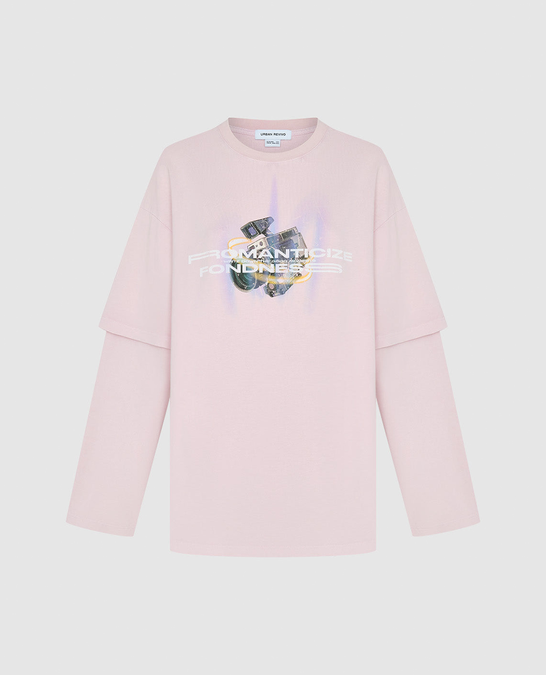 URBAN REVIVO - Áo thun nữ cổ tròn tay dài hiện đại Printed Loose