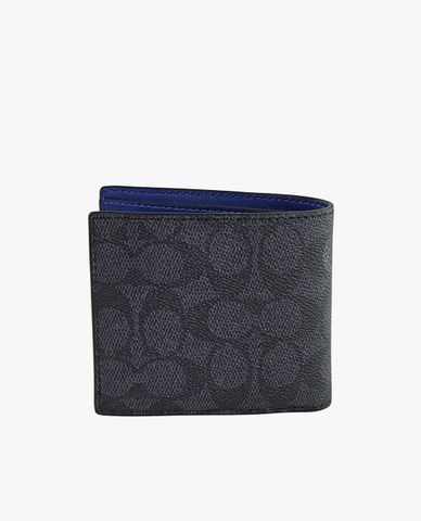  COACH - Ví da nam dạng gập 3 In 1 Signature Canvas 