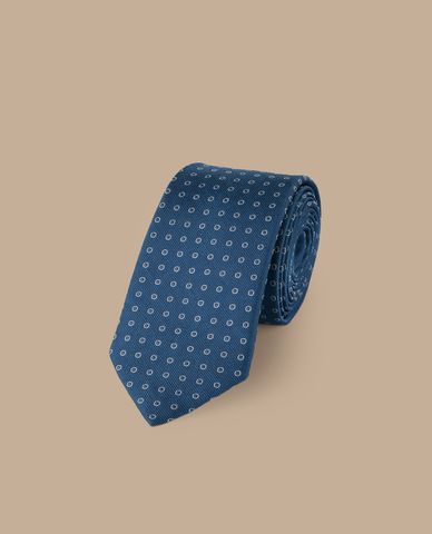  CHARLES TYRWHITT - Cà vạt nam lụa sang trọng Spot Pattern 