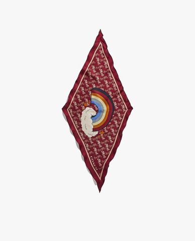  COACH - Khăn choàng nữ hình thoi Horse And Carriage Rainbow Print 