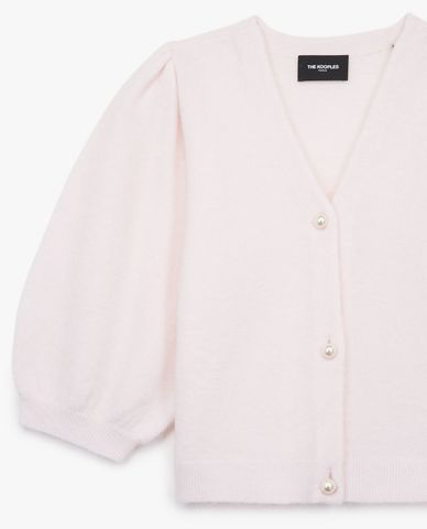 THE KOOPLES - Áo cardigan nữ tay phồng Short Sleeved Knit Pink 