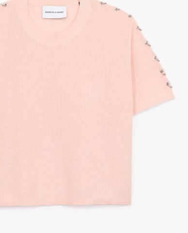  THE KOOPLES - Áo len nữ cổ tròn tay ngắn Knit 