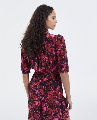  THE KOOPLES - Đầm mini dáng quấn cổ V Firework Print 