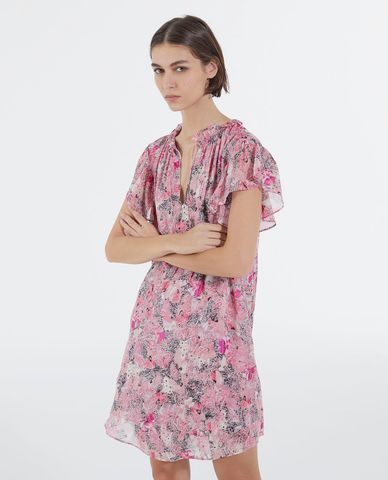  THE KOOPLES - Đầm mini ngắn tay phối bèo thời trang 