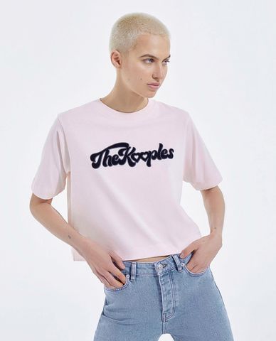  THE KOOPLES - Áo thun nữ phom lửng ngắn tay Logo 