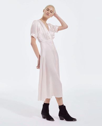  THE KOOPLES - Đầm midi phom suông cổ V Buttons 