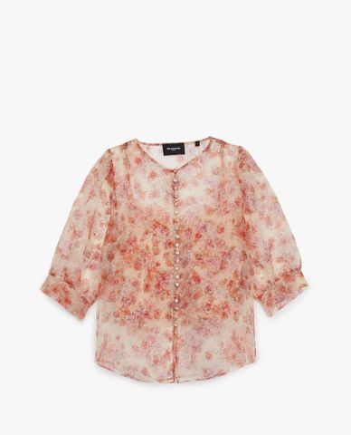  THE KOOPLES - Áo kiểu nữ phối nút tròn Fitted Floral Printed 