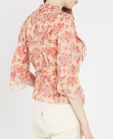  THE KOOPLES - Áo kiểu nữ tay lở phối bèo Floral 
