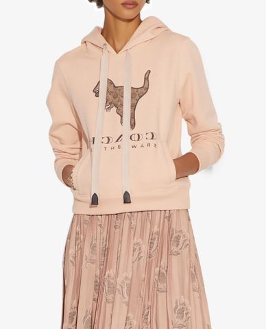  COACH - Áo hoodie nữ hình khủng long Signature Rexy 