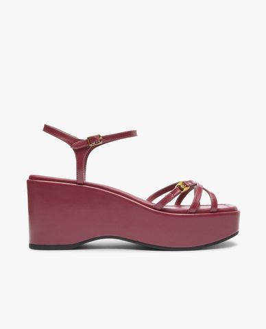  COACH - Giày sandals nữ đế cao phối quai mảnh thời trang 