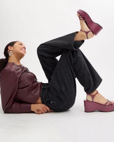  COACH - Giày sandals nữ đế cao phối quai mảnh thời trang 