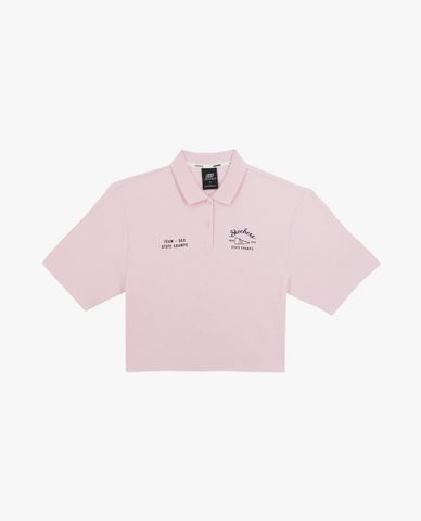  SKECHERS - Áo polo nữ cổ bẻ tay ngắn phom croptop Athletics 