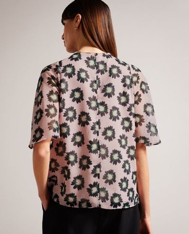  TED BAKER - Áo kiểu nữ ngắn tay cổ V Harlynn 