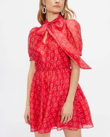  TED BAKER - Đầm mini ngắn tay phom xòe Dottyy 