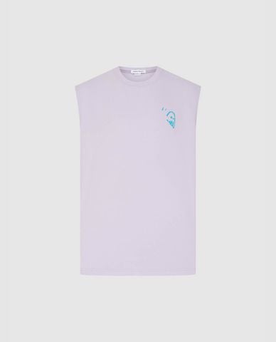  URBAN REVIVO - Áo ba lỗ nam cổ tròn phối hình in 