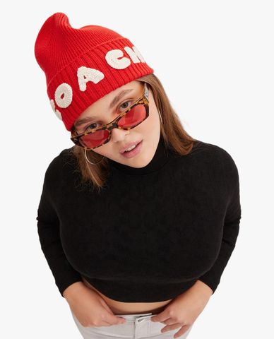 COACH - Nón len nữ Boxed Beanie 