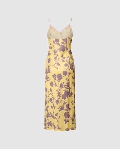  URBAN REVIVO - Đầm hai dây midi Floral Cami 