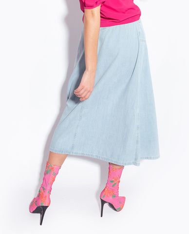  PINKO - Chân váy denim midi phối nút Kitesurf 