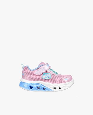  SKECHERS - Giày sneakers bé gái cổ thấp phối quai dán Flutter Heart Lights 