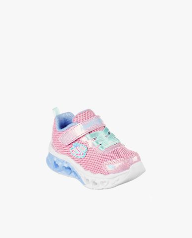  SKECHERS - Giày sneakers bé gái cổ thấp phối quai dán Flutter Heart Lights 