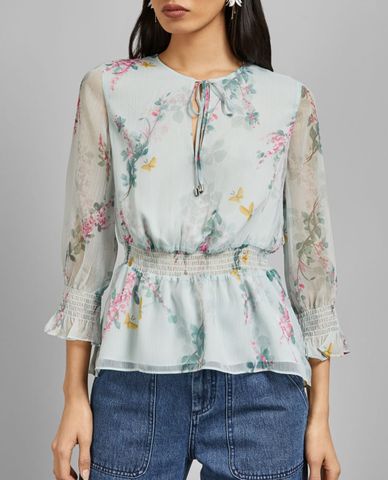  TED BAKER - Áo kiểu nữ tay lửng họa tiết hoa Klarra 