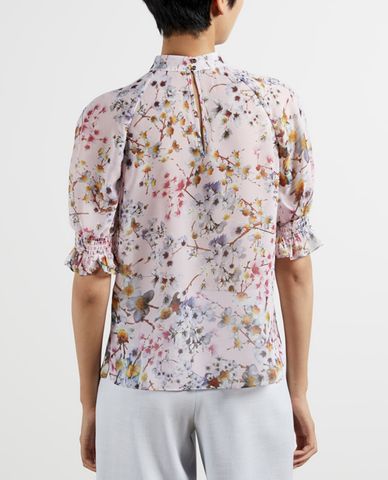  TED BAKER - Áo kiểu nữ ngắn tay cổ trụ Clovve 