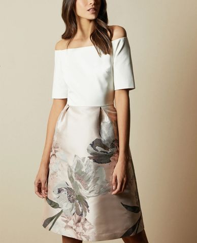  TED BAKER - Đầm midi họa tiết hoa Cathiey 