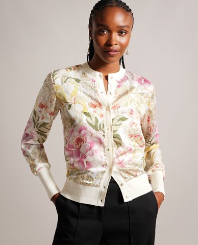  TED BAKER - Áo khoác cardigan nữ cổ tròn tay dài Irreen 