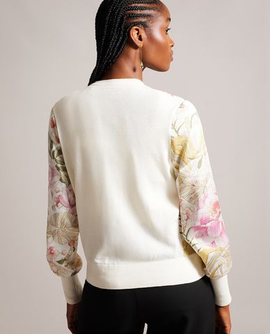  TED BAKER - Áo khoác cardigan nữ cổ tròn tay dài Irreen 