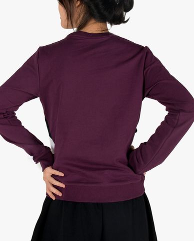  SKECHERS - Áo hoodie nữ cổ tròn tay dài phối viền thời trang 