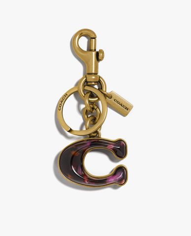  COACH - Thẻ treo chữ C Tortoise Signature Bag Charm 