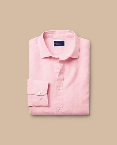  CHARLES TYRWHITT - Áo sơ mi nam cổ bẻ tay dài Pure Linen 