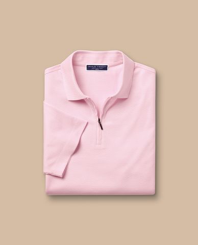  CHARLES TYRWHITT - Áo polo nam cổ bẻ tay ngắn Performance Textured 
