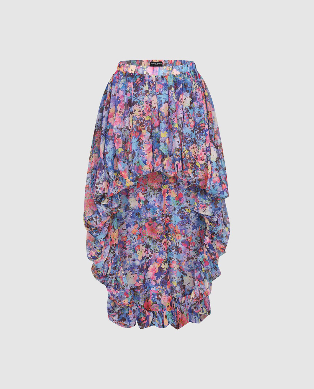 URBAN REVIVO - Chân váy midi phối họa tiết Floral Draped