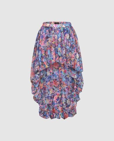  URBAN REVIVO - Chân váy midi phối họa tiết Floral Draped 