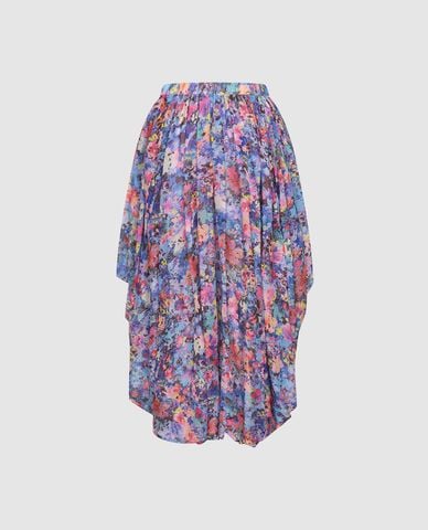  URBAN REVIVO - Chân váy midi phối họa tiết Floral Draped 