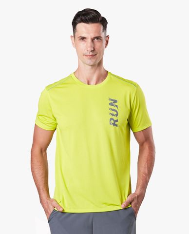  SKECHERS - Áo thun thể thao nam ngắn tay cổ tròn hiện đại Running 