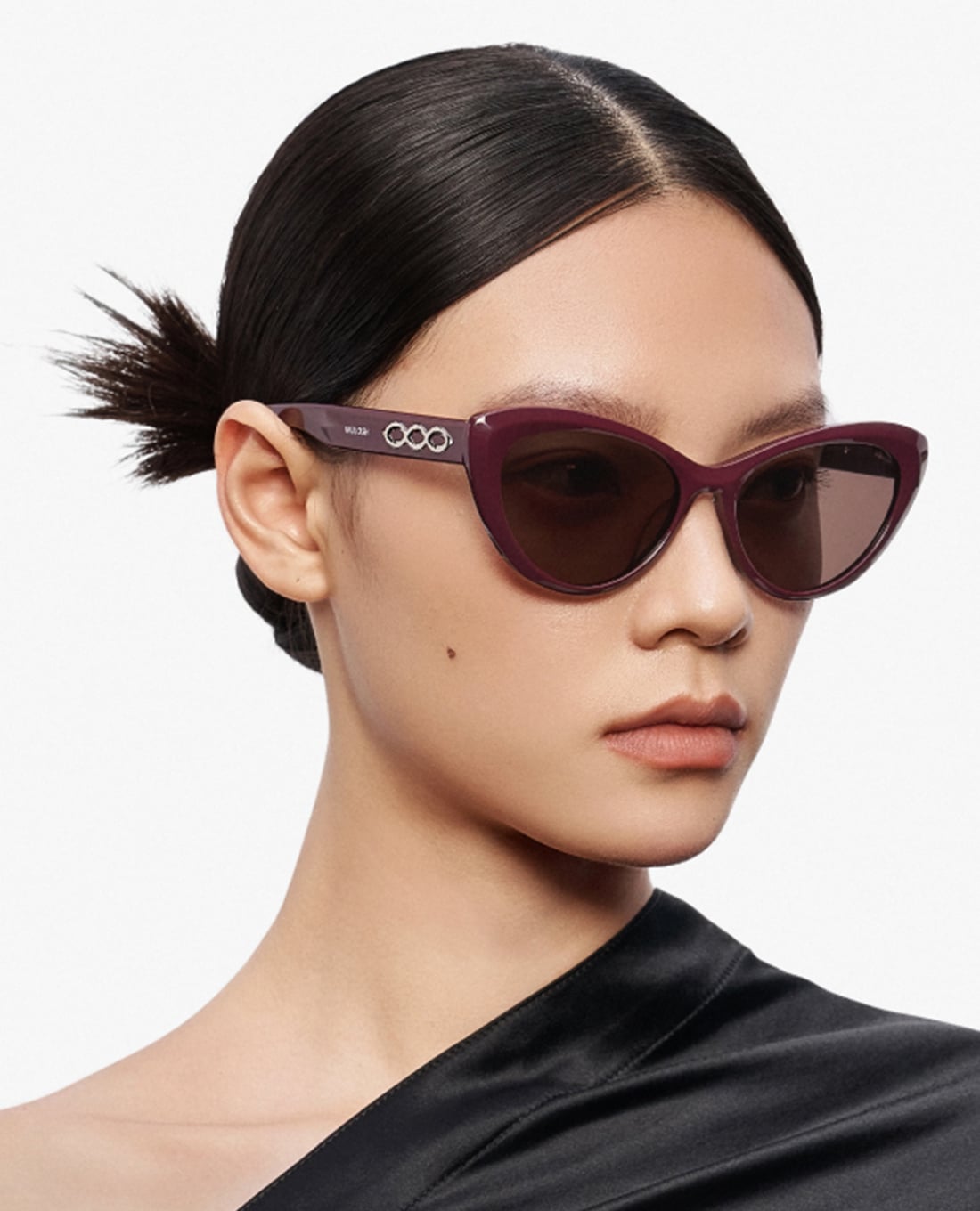 MUJOSH - Kính mát unisex gọng mắt mèo bản dày cá tính