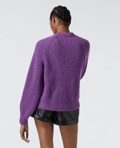  THE KOOPLES - Áo len nữ tay dài cổ tròn phom suông thời trang 