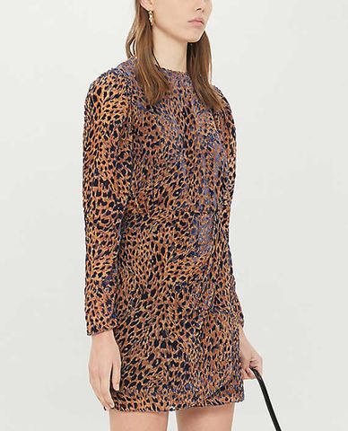  THE KOOPLES - Đầm mini họa tiết da báo 