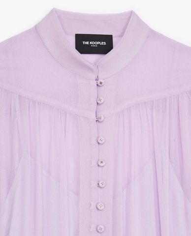  THE KOOPLES - Đầm midi cổ trụ tay dài phối nút cài thời trang 