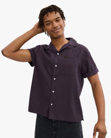  COACH - Áo sơ mi nam cổ bẻ tay ngắn Signature Woven 